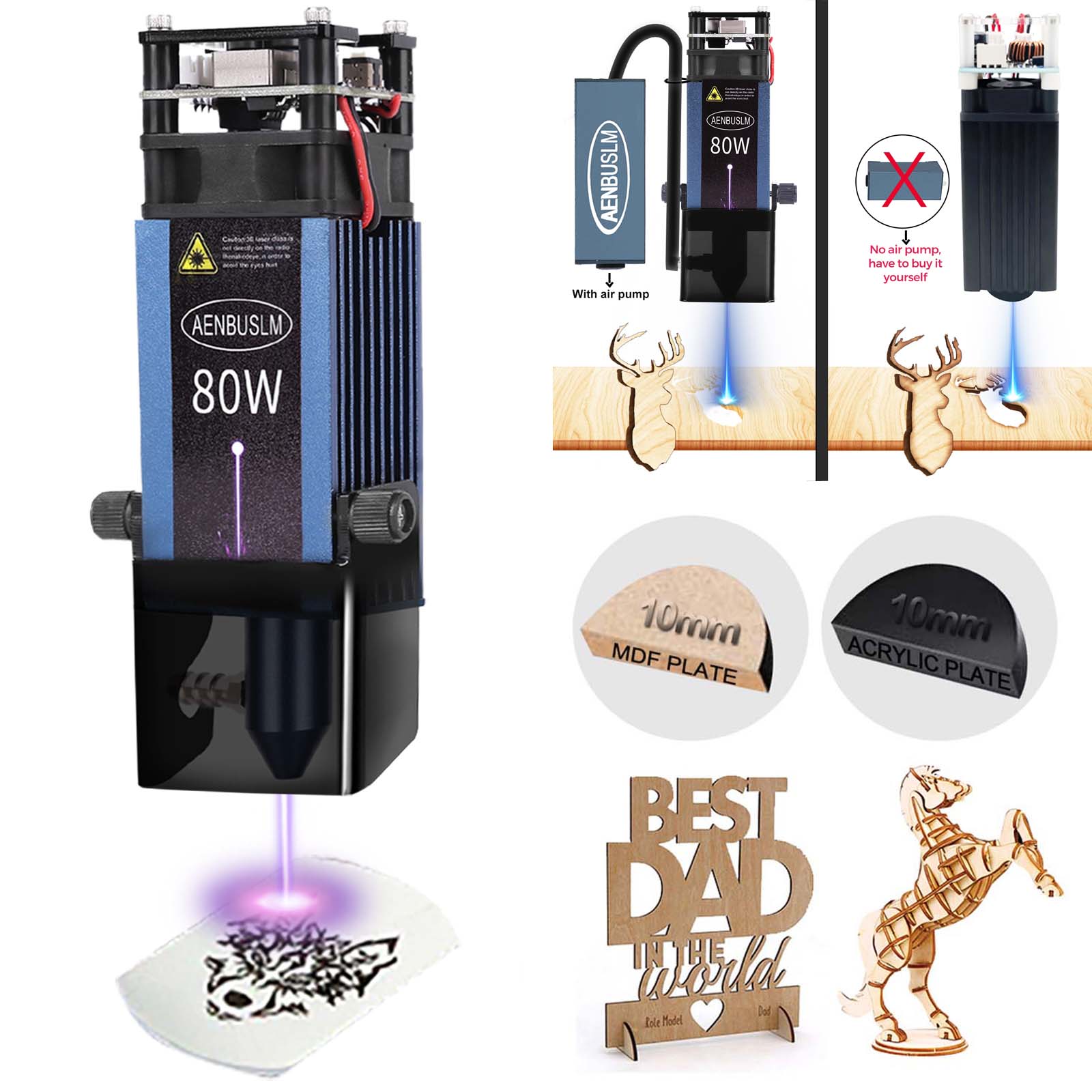Industrial Laser Engraver - AENBUSLM 40W 80W Módulo de corte