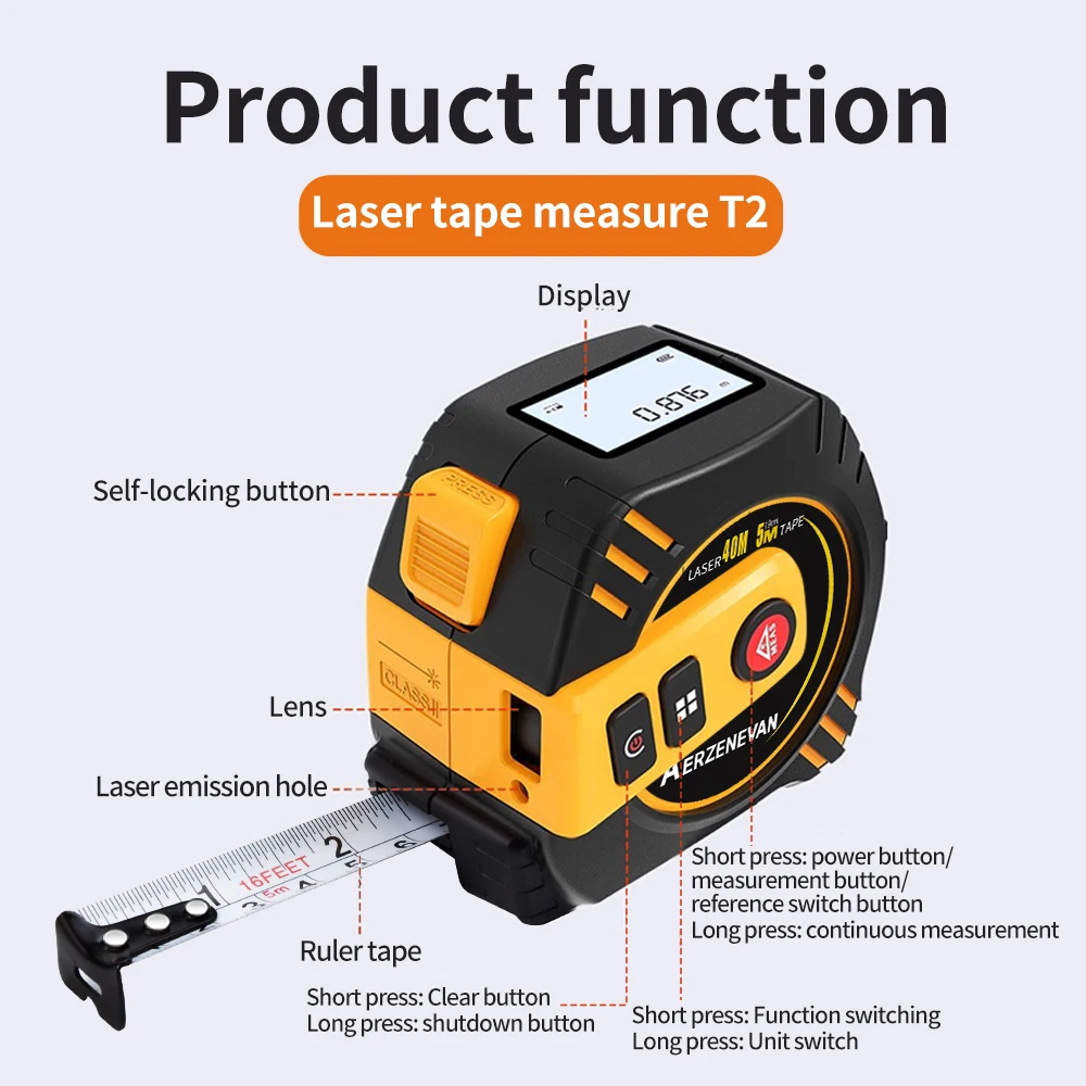 Cinta métrica láser de 80 m, h - Industrial Laser Training reseña y precio